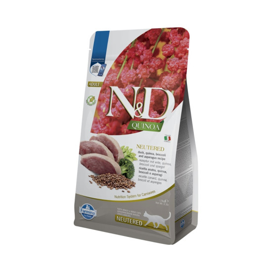 Farmina ND Quinoa Duck Broccoli Asparagus hrana pisici sterilizate 1.5 kg